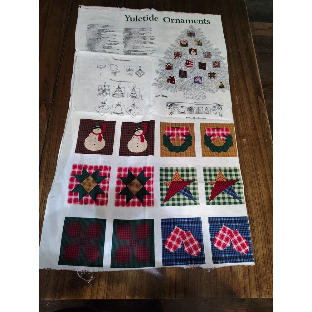 VIP Dreamspinners Yuletide Ornaments Cut N Sew Fabric Panel